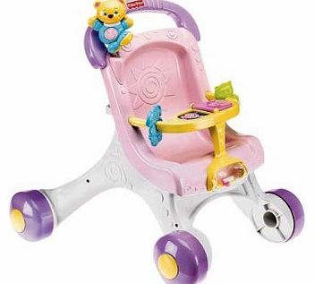 Fisher-Price [HSB] Fisher-Price Stroll Along Baby Walker - Pink with Pack of 10 Safety Door Stoppers